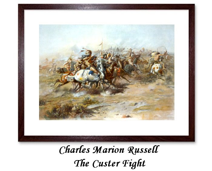 Charles Marion Russell The Custer Fight Framed Print